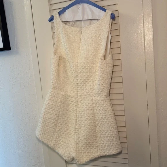 LOVERS AND FRIENDS Tweed Josephine Romper in White - Picture 8 of 9